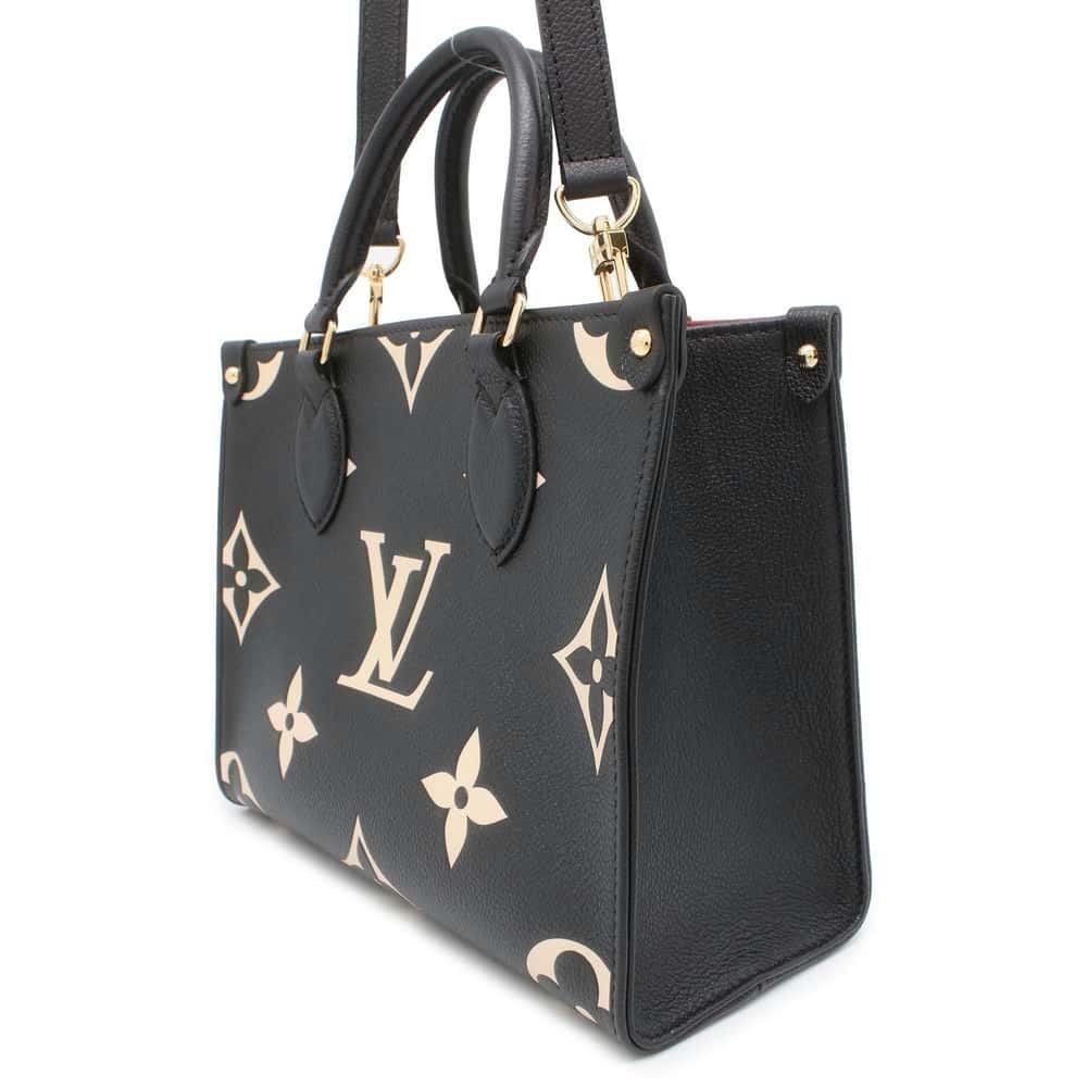 Louis Vuitton OnTheGo Monogram Handbag Shoulder Bag Empreinte Black Tote